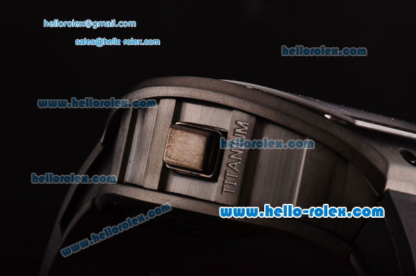 Richard Mille RM036 ST28-UP Automatic PVD Case with Black Rubber Strap Numeral Markers and Skeleton Dial - 7750 Coating - Click Image to Close